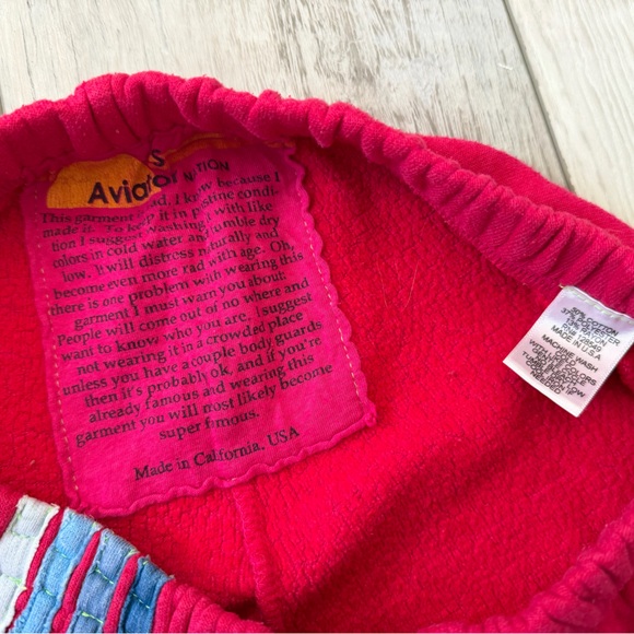 ✨Rare- Aviator Nation Blaze 4 blue ombré asymmetrical stripe joggers size small - Picture 6 of 10